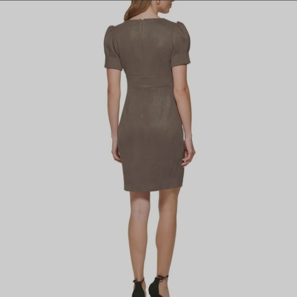 DKNY VEGAN SUEDE DRESS - Picture 3 of 4